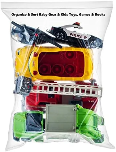 [ 40 COUNT ] Jumbo 5 Gallon Resealable Bag with Zipper Top - 2 MILL THICK - Storage Bags - Extra Large 18" x 24" for Seasonal Clothing, Blanket, Linens, Pillows Total of 40 Bags