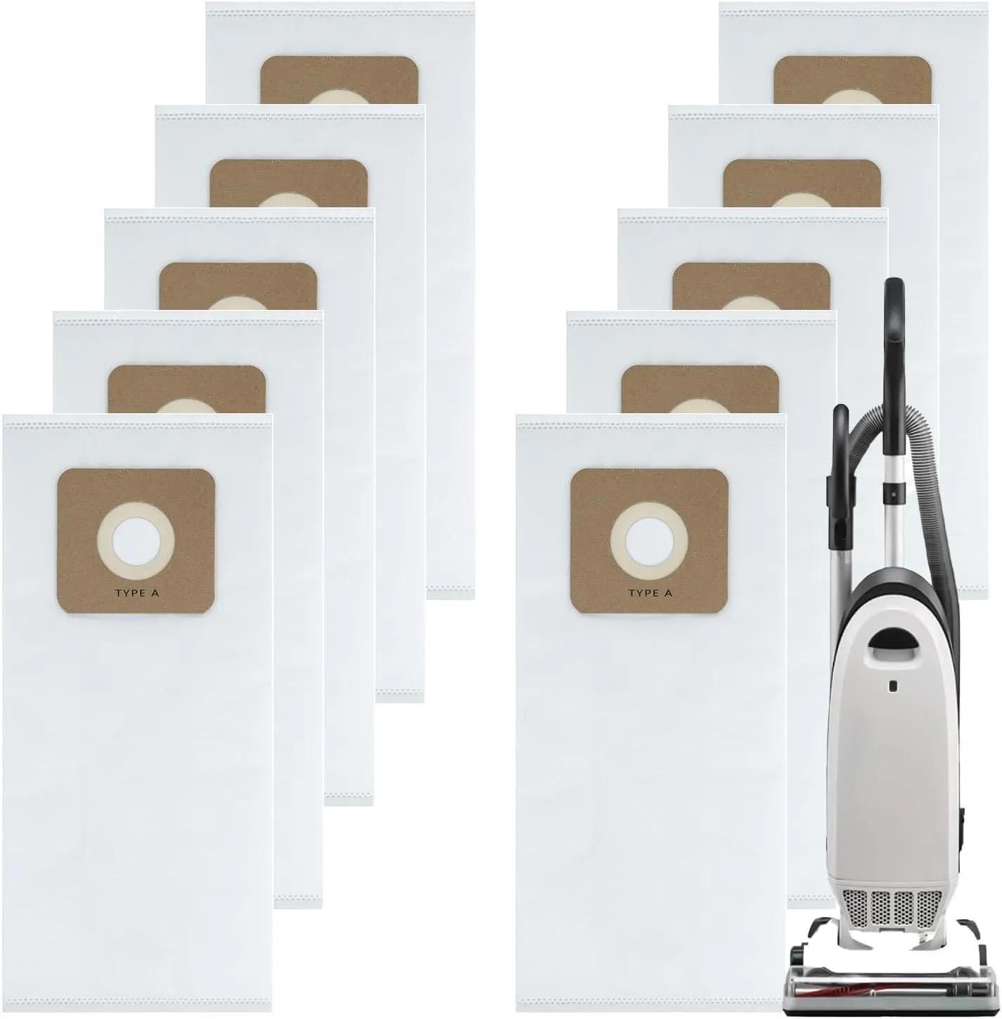 10 Pack Type A HEPA Vacuum Bags for Riccar Vibrance R20E Uprights, R-Series, 2000/4000 Series & Simplicity Symmetry, S20EZM, 5000/6000 Series Upright Vacuum Cleaners, Part# RAH-6/SAH-6