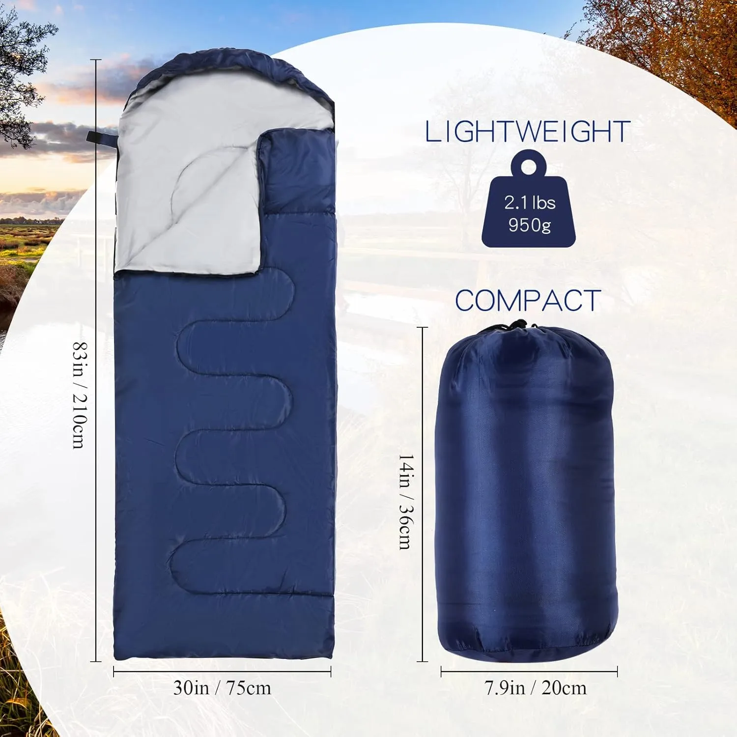 10 Pcs 0 Degree Camping Sleeping Bags Bulk for Adults Cold Weather Sleeping Bags 4 Season Warm Waterproof Lightweight with Compression Sack for Backpacking Hiking Travel Homeless