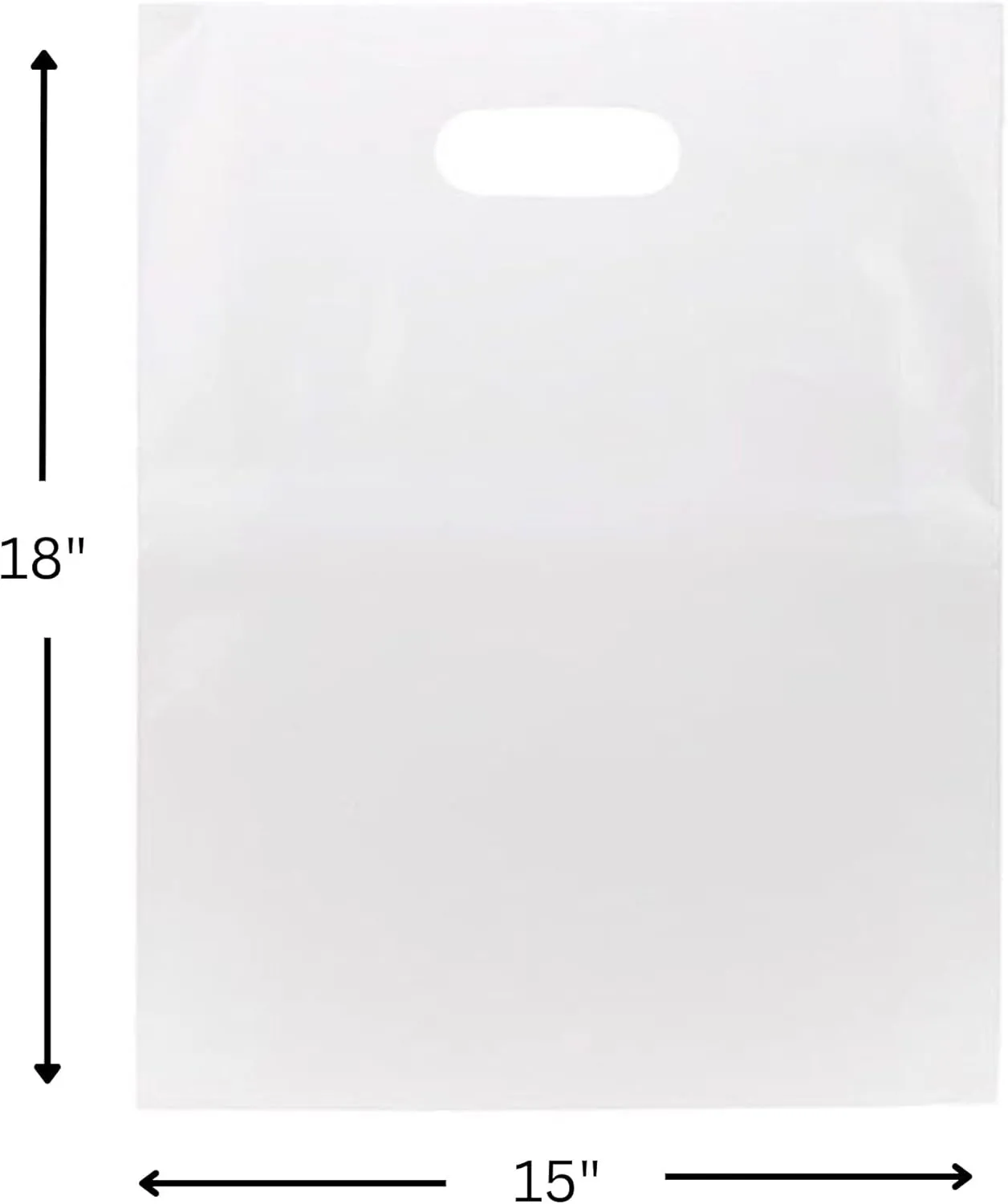 100 Frost Handle Bags 15x18, Extra Thick 2.25 Mil Retail Plastic Shopping Merchandise Gift Bags Tear Resistant Strong Durable Anti Stretch For Small Business LDPE Die Cut, ClearBags, 100% Recyclable