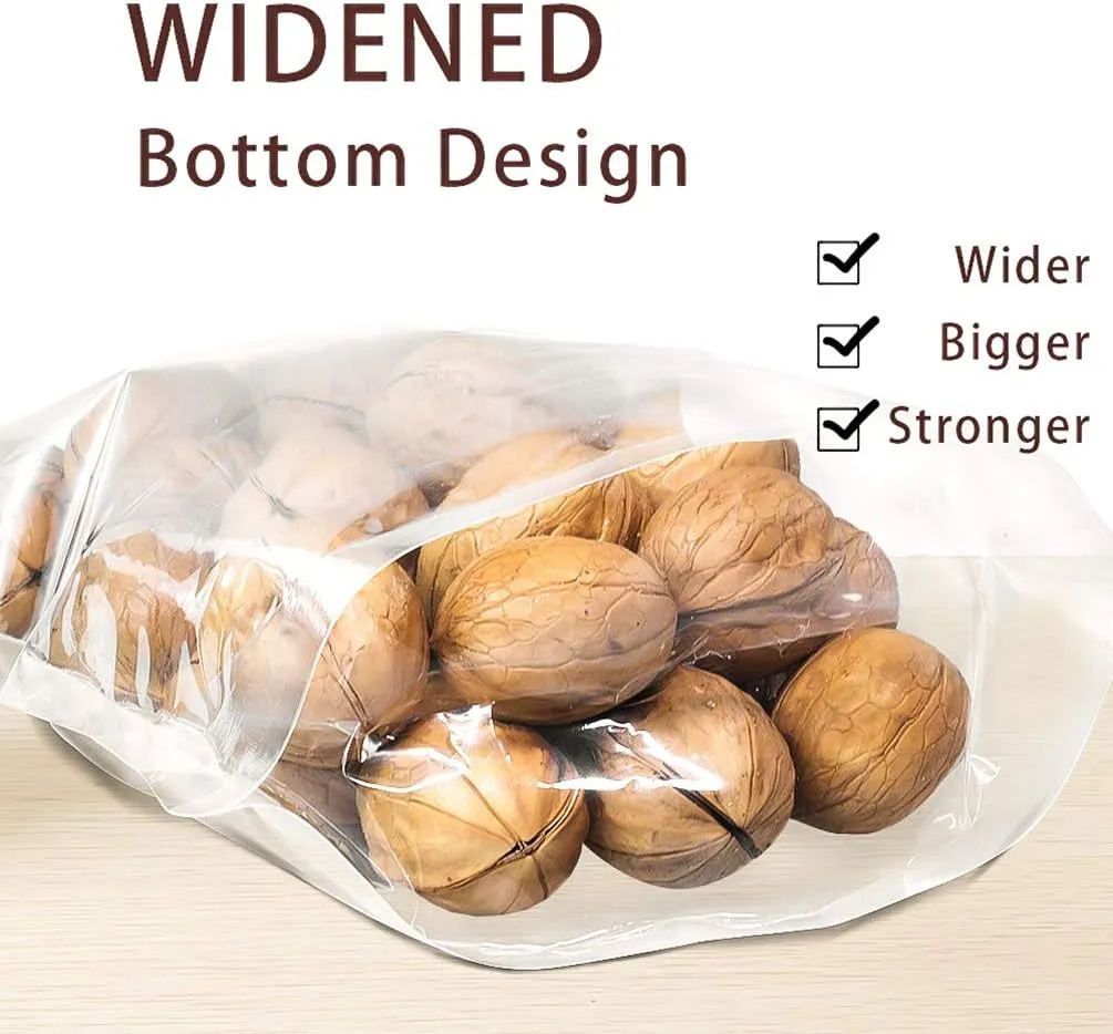 100 Pack Smell Proof Mylar Bags 9.5x13.8 4inch, Resealable Stand Up Food Storage Bags Clear Reusable Self Seal Zipper Lock Mylar Bags for Food, Seeds, Pills