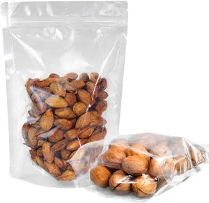 100 Pack Smell Proof Mylar Bags 9.5x13.8 4inch, Resealable Stand Up Food Storage Bags Clear Reusable Self Seal Zipper Lock Mylar Bags for Food, Seeds, Pills