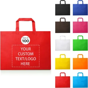 100 Reusable Shopping Bags custom bags with logo-Ideal for Company Promotions, commercial advertising,grocery bags