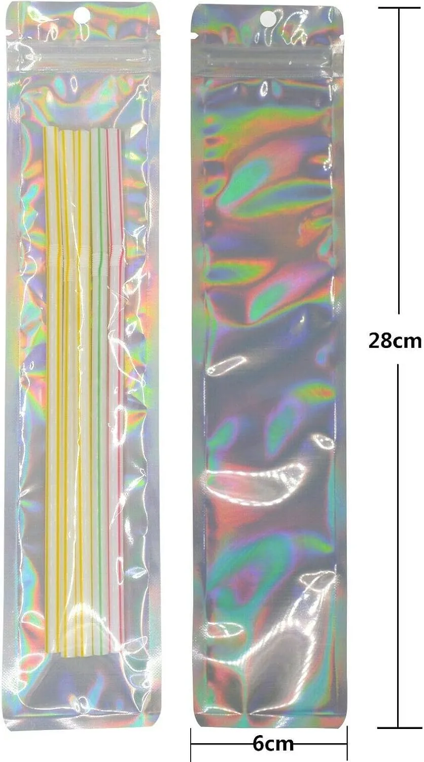 100Pcs Aluminum Foil Bags Matte Translucent Clear Front Plastic Ziplock Bags with Hang Hole Tear Notch Zipper Pouch Food Saver Bag Short Term Food Storage Packaging 2.3x9in (6x23cm)