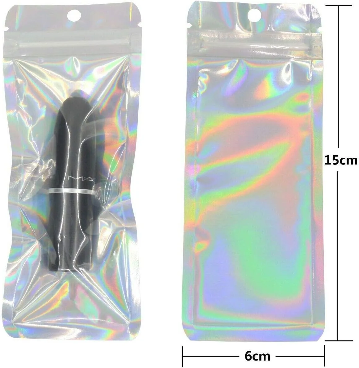 100Pcs Aluminum Foil Bags Matte Translucent Clear Front Plastic Ziplock Bags with Hang Hole Tear Notch Zipper Pouch Food Saver Bag Short Term Food Storage Packaging 2.3x9in (6x23cm)