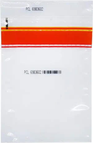 100pk Security Bags, 6"x9" Transparent, Tamper Resistant Closure with Serialized Numbers & Barcode