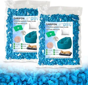 10lbs Bean Bag Filler, Bean Bag Filling, Pillow Bean Bag Stuffing, Shredded Memory Foam Filling, Punching Bag Filler, Foam Refill for Couch/Stuffed Animal Stuffing, Added Gel Particles
