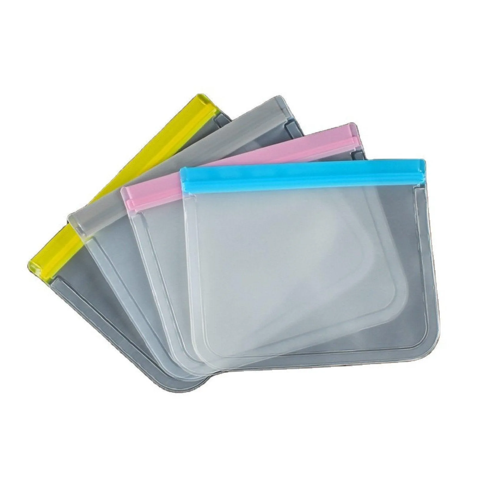 10pcs Reusable Frosted Food Storage Bags Ziplock Transparent Fresh Keeping