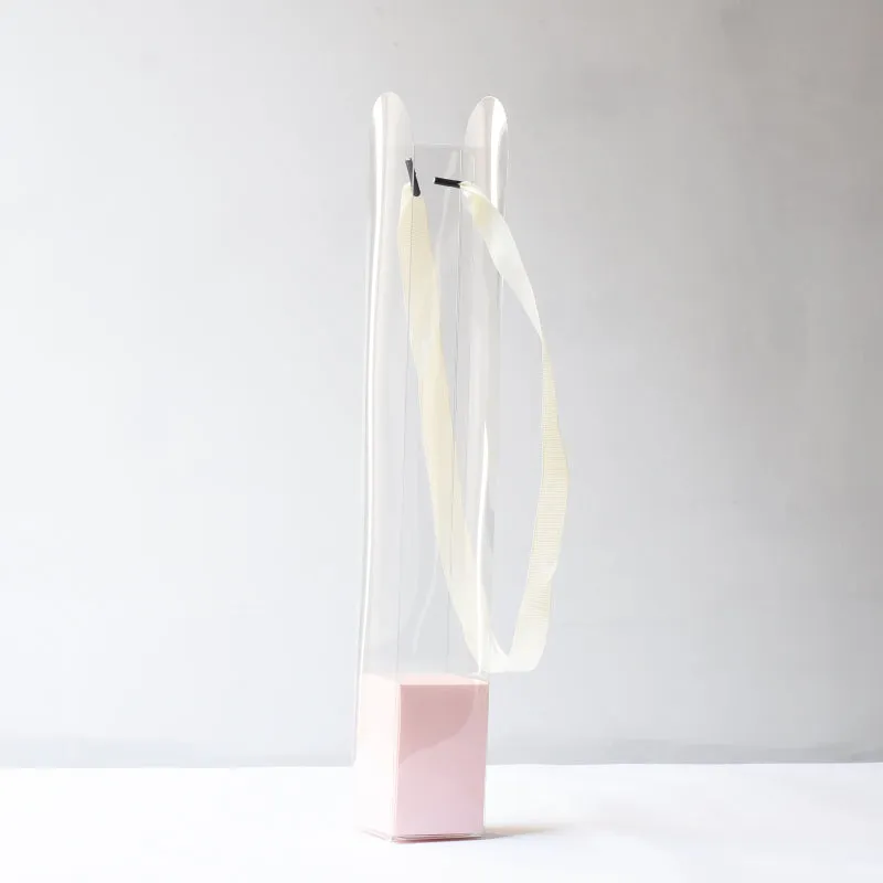 10pcs Transparent PVC Single Flower Wrapping Box