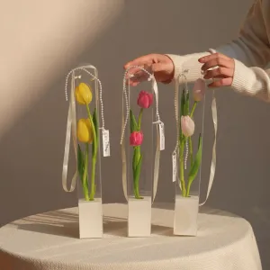 10pcs Transparent PVC Single Flower Wrapping Box