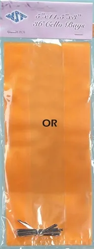 11.5" Cellophane Gift Bags w/ Twist Tie (Large) (36 Pcs)