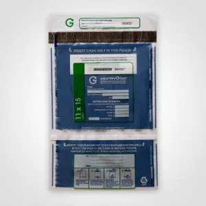 11x15 Vertical Twin Split Deposit Bag Clear Plastic Pocket (Package of 100)