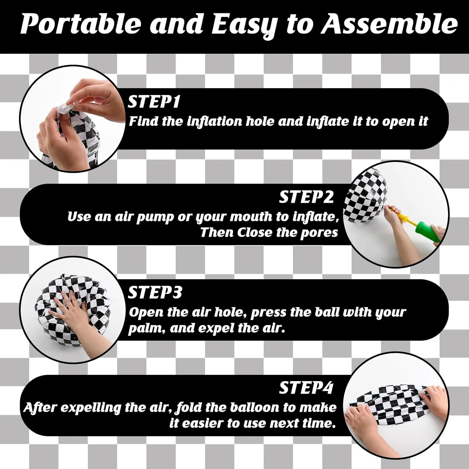 12PCS Race Car Checkered Flag Beach Ball Set–12" Vibrant Black & White Themed Beach Balls for Kids’ Racing Birthday Parties,Summer Pool Games, End of Year Class Decorations,Bulk Party Favors