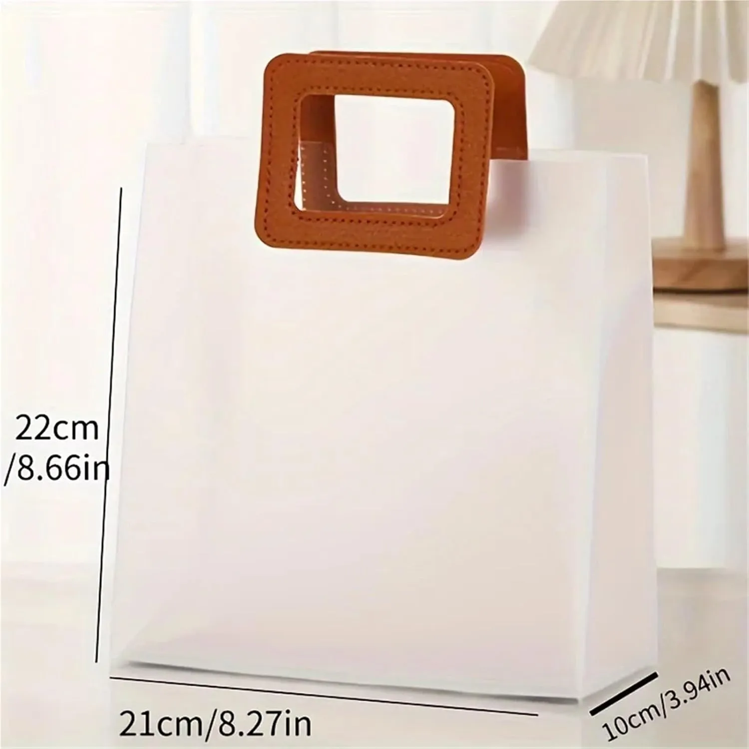 12pcs/set Transparent Gift Bag For Wedding, Gist Packing Supplies For Flowers, Party Favor Wrapping Supplies(White,10cm8.668.273.94inch)