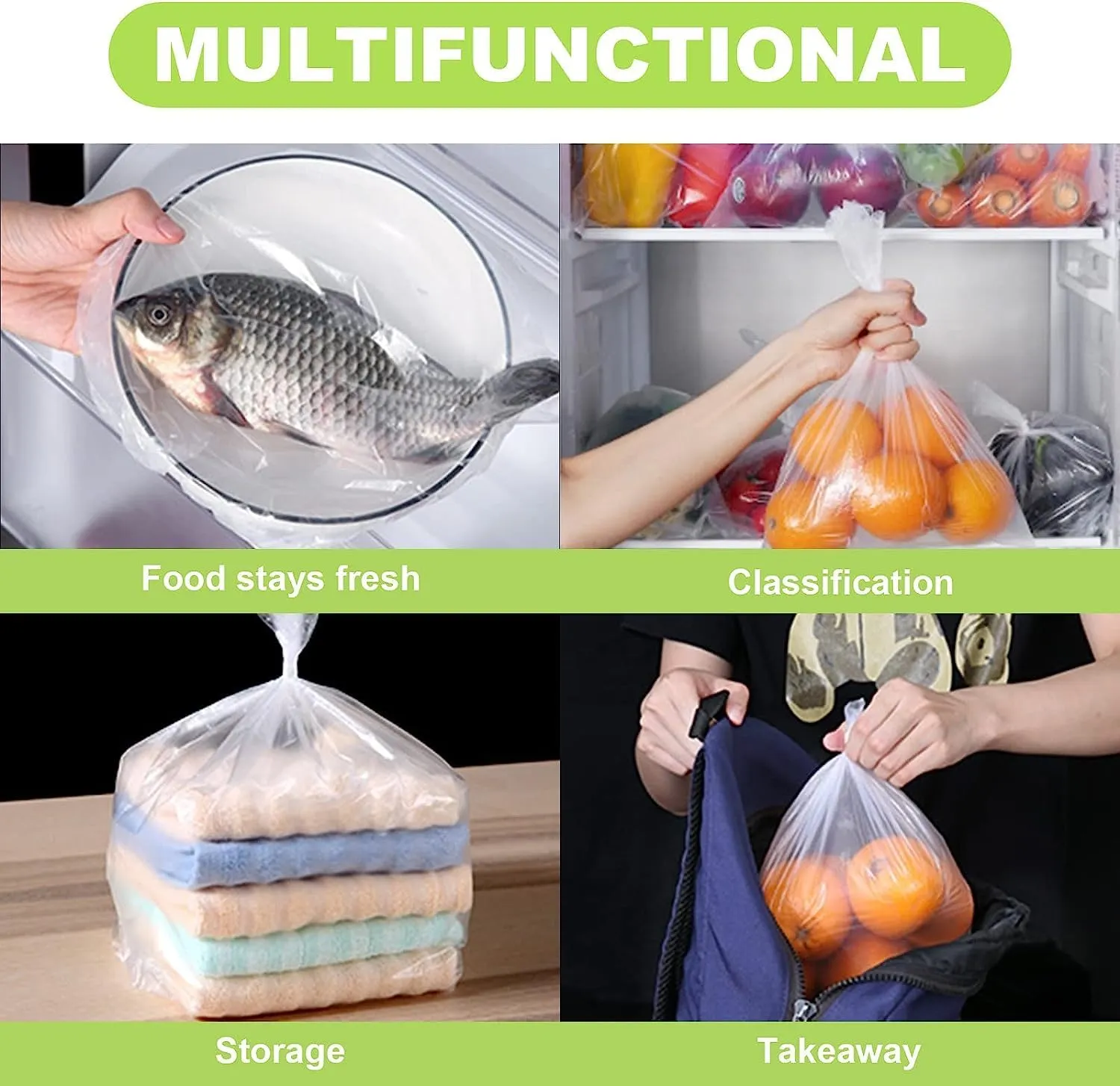 12" X 17" Plastic Produce Bag on a Roll, Bread and Grocery Clear Bag, 350 Bags/Roll (1)