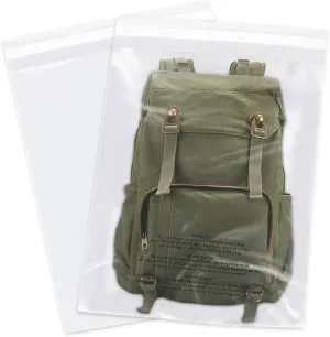 14" x 20" (500 Count) - Clear Poly Bags with Suffocation Warning Self Seal for Packaging, Shirts, Clothing & FBA - Permanent Adhesive