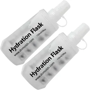 150ml Soft Flask Collapsible Soft Water Bottle for Running, Hiking, Travelling, Cycling and Climbing - 2Pcs White