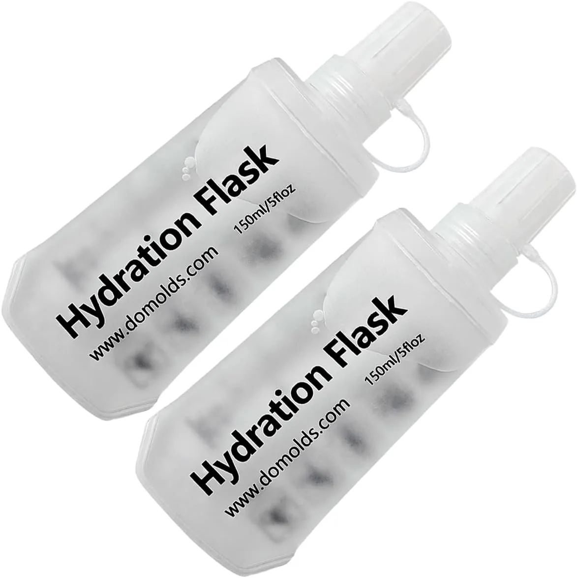 150ml Soft Flask Collapsible Soft Water Bottle for Running, Hiking, Travelling, Cycling and Climbing - 2Pcs White