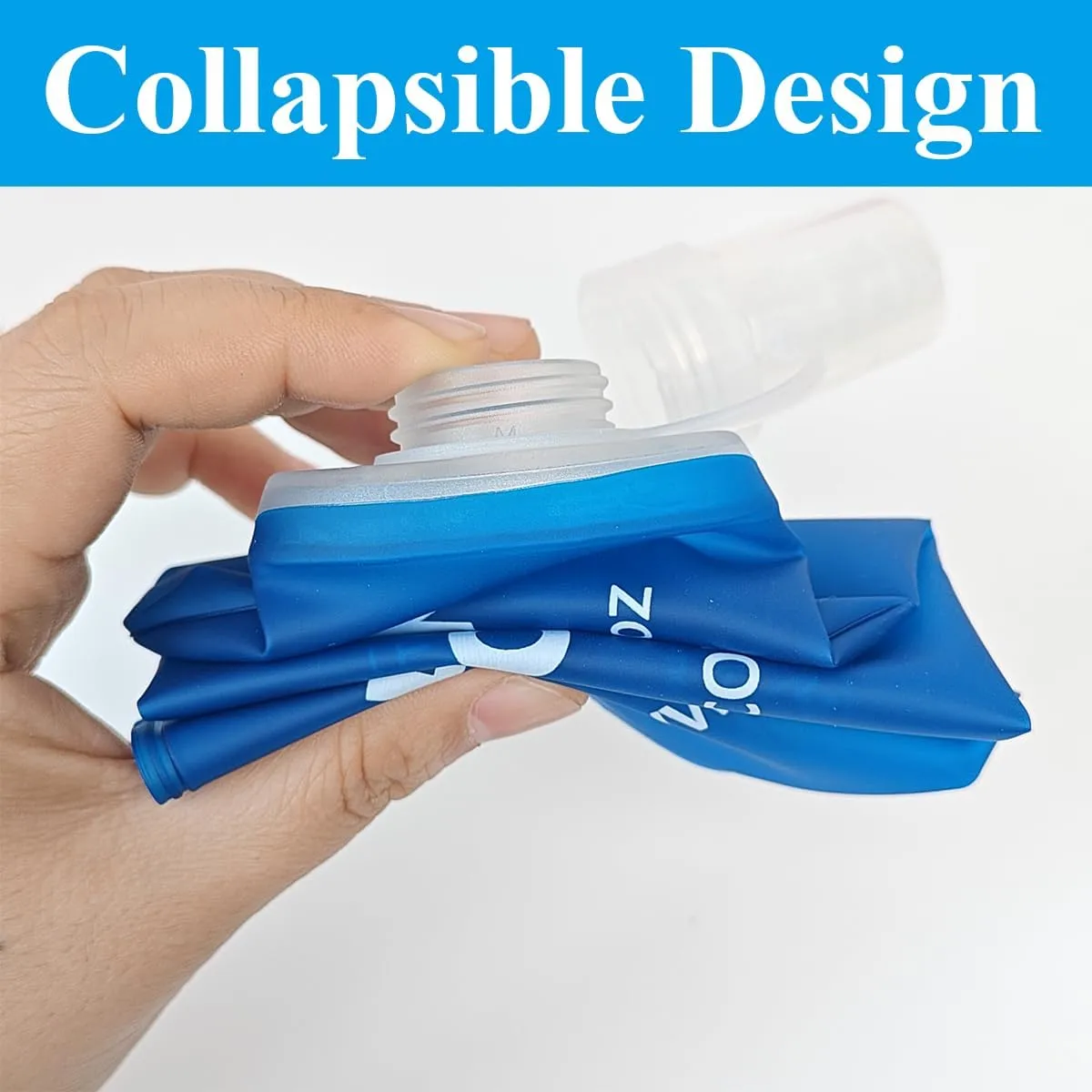 150ml Soft Flask Collapsible Soft Water Bottle for Running, Hiking, Travelling, Cycling and Climbing - 2Pcs White