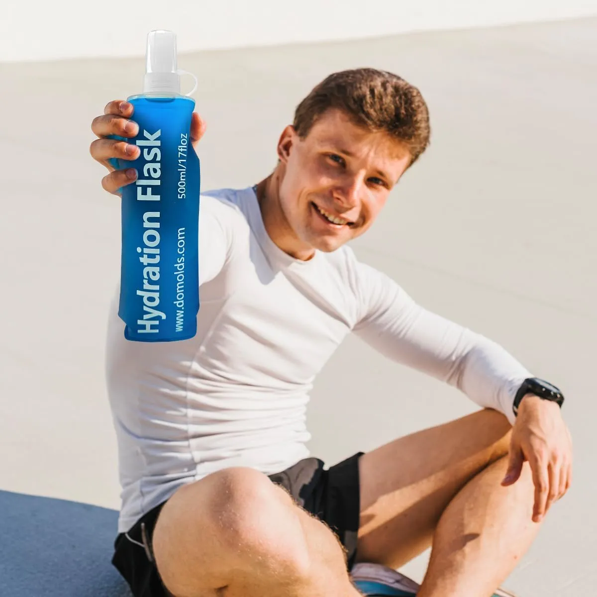 150ml Soft Flask Collapsible Soft Water Bottle for Running, Hiking, Travelling, Cycling and Climbing - 2Pcs White
