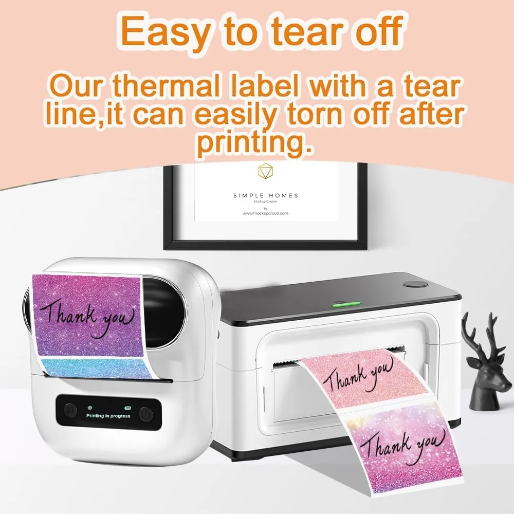 1.57x1.18 (40x30mm) Thermal Labels for T50M/M110/M108/M220/M260 Label Makers, Self-Adhesive Stickers Thermal Printer Labels for Small Business Barcode & Packaging, 690pcs/3Roll, Stary Purple