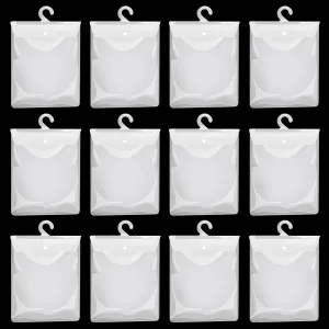 18 Pieces Large Hanging Storage Bags with Hanger 13" X11" Large Hook Hang-Up Clear Plastic Bags for Home Classroom, Library, and Pharmacy Use