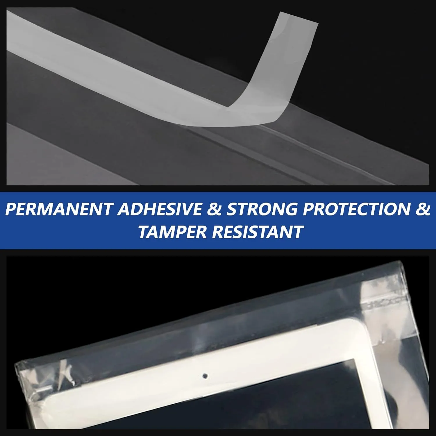 18" x 24" (200 Count) - Clear Poly Bags with Suffocation Warning Self Seal for Packaging, Shirts, Clothing & FBA - Permanent Adhesive