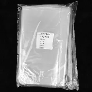1kg Pack Of High-Quality Five-Star Transparent Poly Bags In Four Sizes