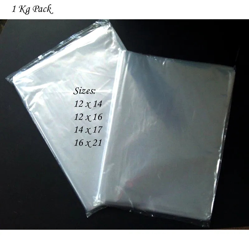 1kg Pack Of High-Quality Five-Star Transparent Poly Bags In Four Sizes