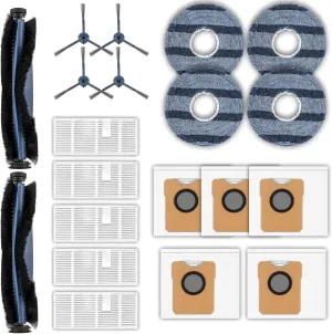 (20 Pack) C20 Omni Replacement Parts Compatible with Eufy C20 Omni Robot Vacuum, 2 Roller Brush, 4 Side Brushes, 5 HEPA Filters, 5 Dust Bags, 4 Mop Pads, Vacuum Attachments Accessories Kit