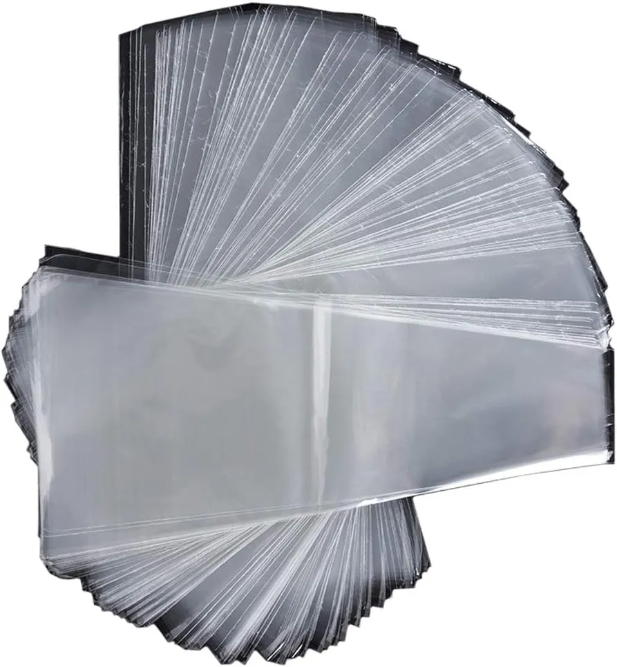 200 Pieces Transparent Flower Bouquet Bag Plastic Bags Flower Bouquet Sleeve Clear Cellophane Bags Rose Packaging Bags Height 15" Upper Width 5.9" Bottom Width 1.57"