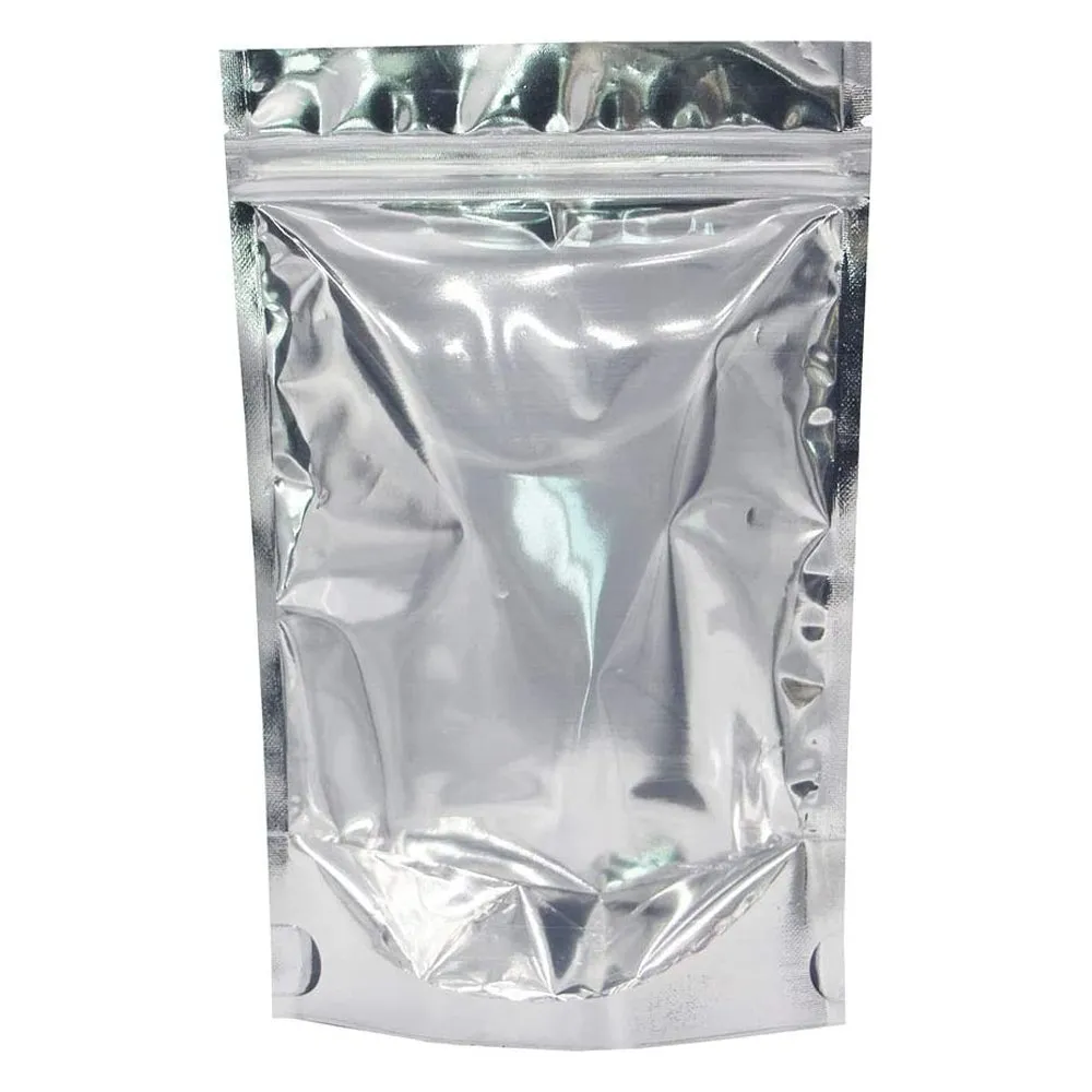 20x30 Reusable Foil Silver Ziplock Bag Full Window