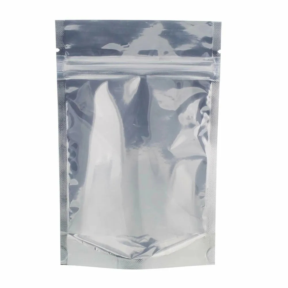 20x30 Reusable Foil Silver Ziplock Bag Full Window