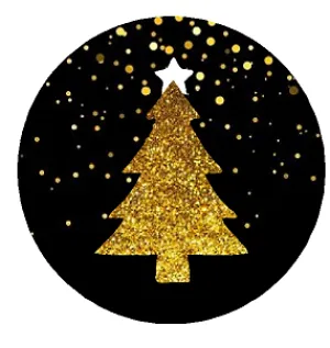 24pack Winter Tree Black Chirstmas Holiday Stickers Labels Envelope Decorative Seals -1.5inch