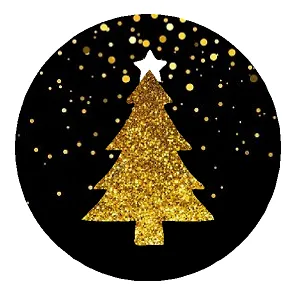 24pack Winter Tree Black Chirstmas Holiday Stickers Labels Envelope Decorative Seals -1.5inch