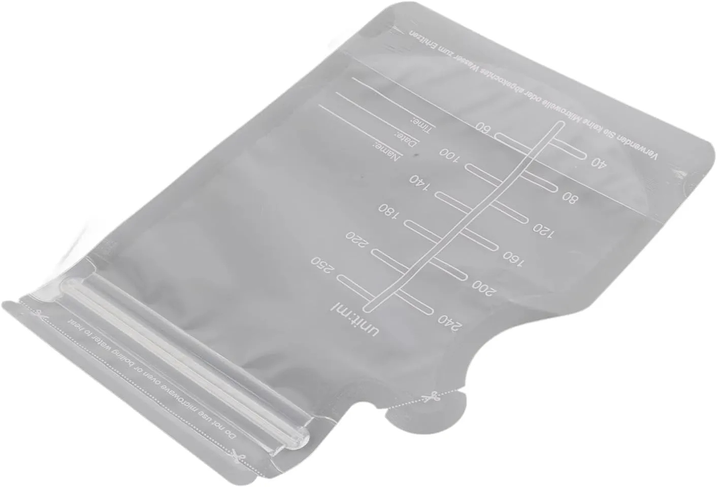 250ml Large Capacity, Double Sealing Breastmilk Storage Bags, 90Pcs Sealing Milk Storing Bag with Record Area, Predetermined Opening, Gamma, Clear Scale, Clamp Chain Leak Proof