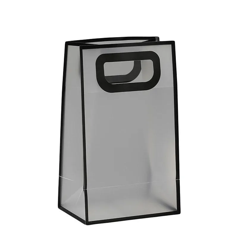 25pcs Transparent Frosted PVC Tote Bags Clear Plastic Gift and Clothing Bags