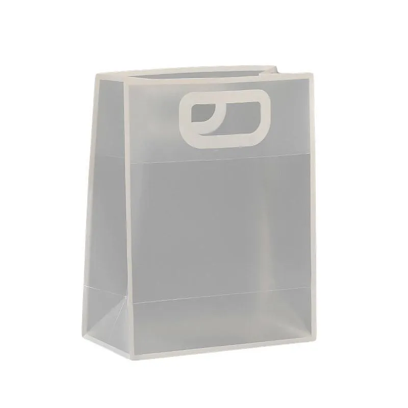 25pcs Transparent Frosted PVC Tote Bags Clear Plastic Gift and Clothing Bags