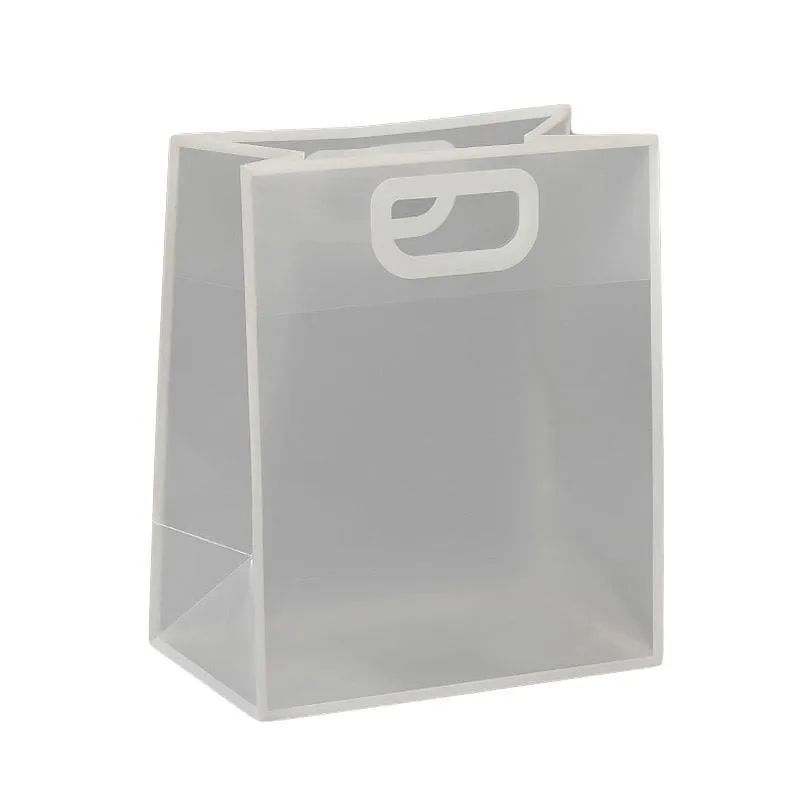 25pcs Transparent Frosted PVC Tote Bags Clear Plastic Gift and Clothing Bags