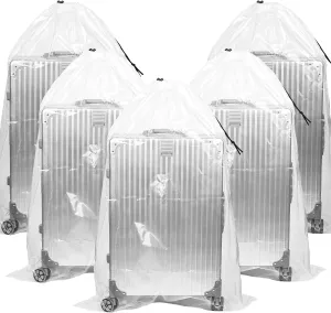 28 x 40 inches Extra Large Clear Drawstring Plastic Storage Bags, Multi-Purpose for Storage and Household Organizing Reusable Bags, Perfect for DustProof, MoistureProof (5 Pack, 4.72 Mil, Flat)