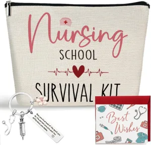 3 Pcs Nursing Survival Kit Nurse Makeup Bag Funny Nurse Supplies Gifts for Women Nurse Practitioner RN LPN, Nurse Appreciation Gift, Nurse Graduation, Nurse Week Gift, New Nurse Gifts