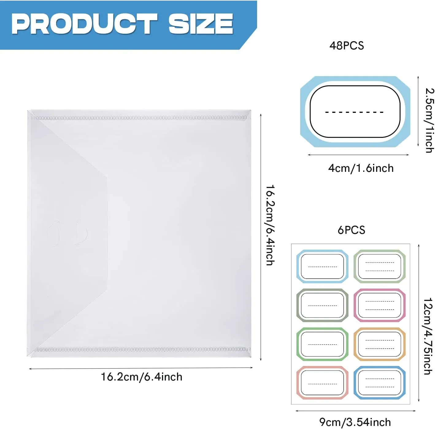 30 Pieces Clear Die & Stamp Plastic Storage Bag, Resealable Large Envelope Pocket for DIY Scrapbooking Paper Card Craft Making and Cutting Dies Stencil (6.4"x6.4")