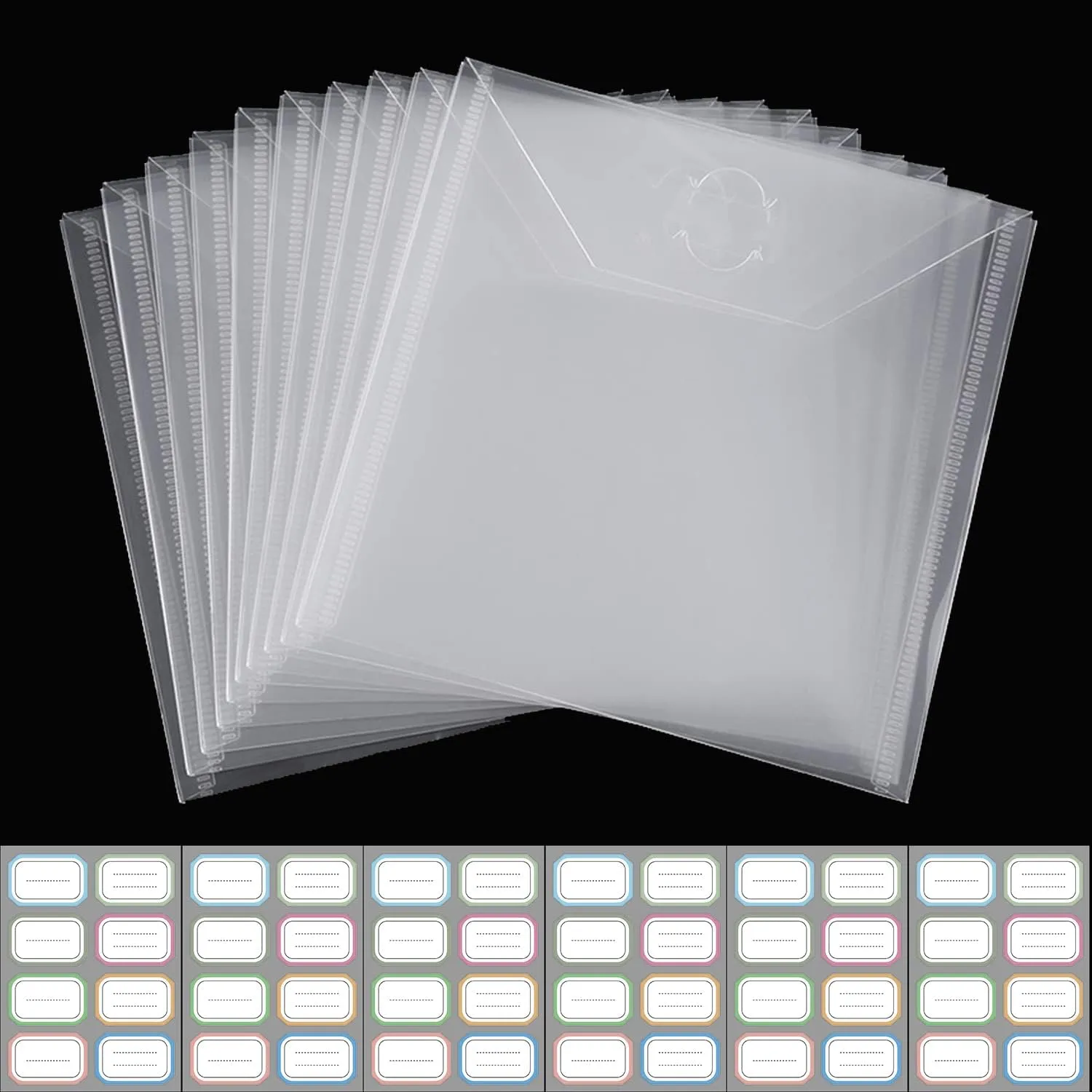 30 Pieces Clear Die & Stamp Plastic Storage Bag, Resealable Large Envelope Pocket for DIY Scrapbooking Paper Card Craft Making and Cutting Dies Stencil (6.4"x6.4")
