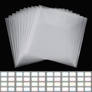 30 Pieces Clear Die & Stamp Plastic Storage Bag, Resealable Large Envelope Pocket for DIY Scrapbooking Paper Card Craft Making and Cutting Dies Stencil (6.4"x6.4")