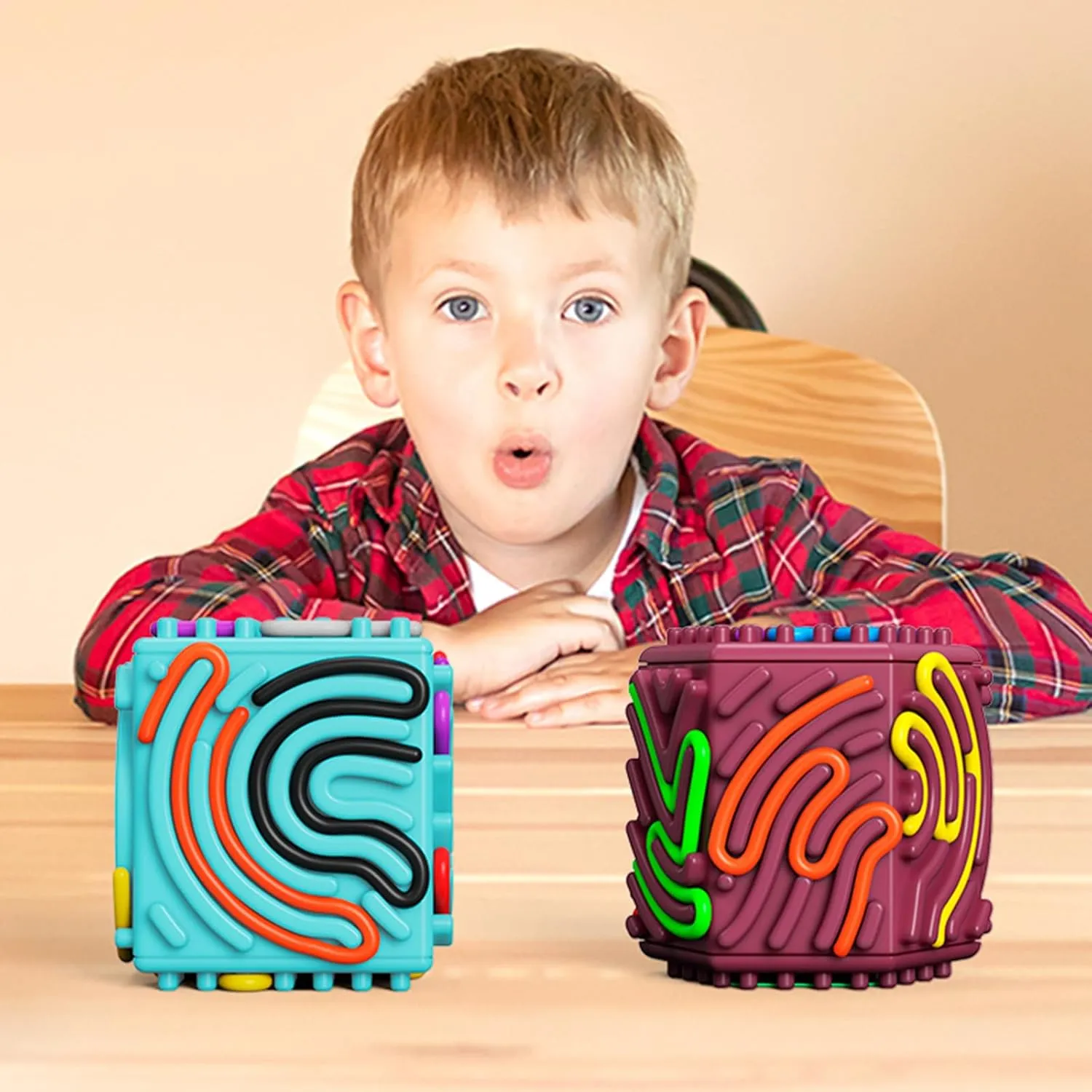 3D Silicone Sensory Activity Board, Fidget Cube Toys for Autism Anxiety Relief, Push and Peel Calm Down Toy for Travel, Stress & ADHD, Sensory Toys for Kids with Autism & Adults