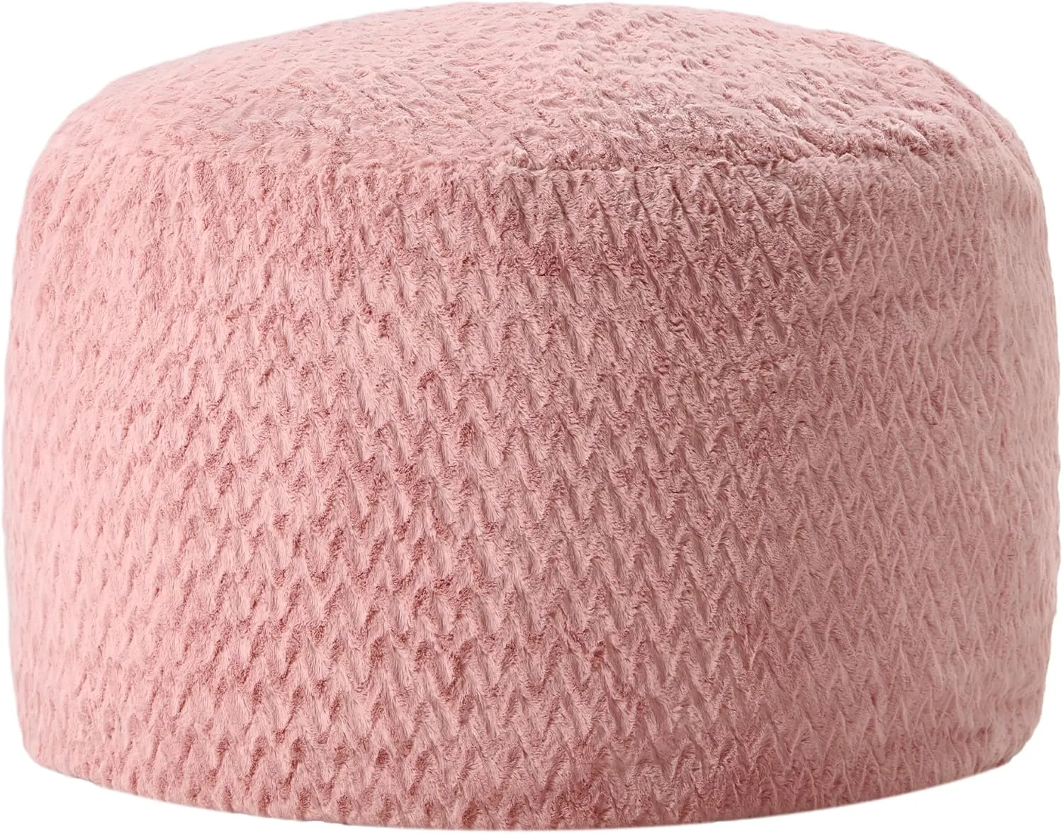 3ft Bean Bag Chairs for Adults Large Beanbag Chair with Chevron Plush Fur Cover Big Bean Bag Chair for Living Room Bedroom Dorm (Pink)