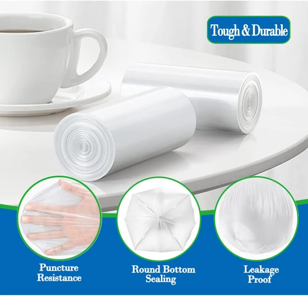 4 gallon trash can liners,250 counts,Small clear Garbage Bags,Extra Strong 4 Gal Trash Bag,Fit 12 liters trash Bin Liners for Home Office Kitchen(Clear)