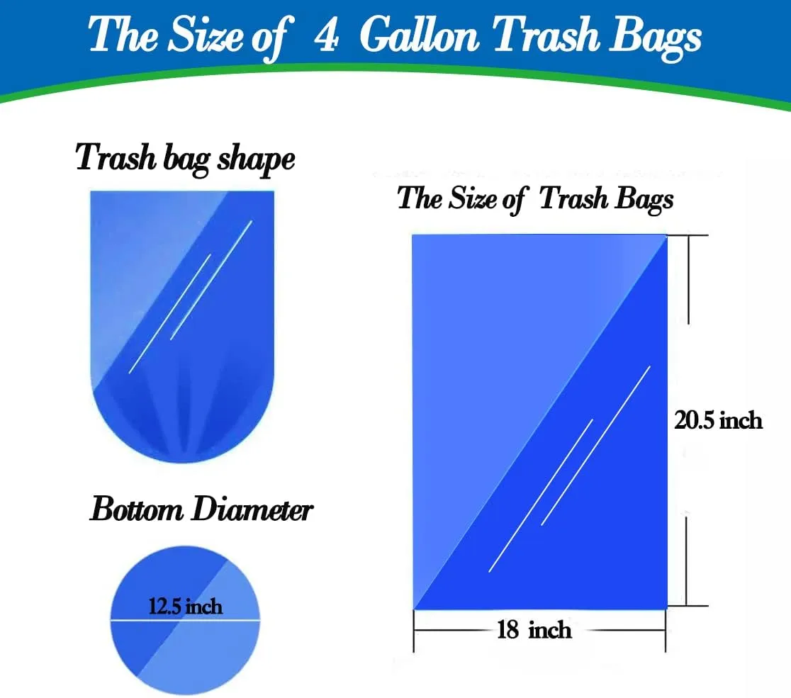 4 gallon trash can liners,250 counts,Small clear Garbage Bags,Extra Strong 4 Gal Trash Bag,Fit 12 liters trash Bin Liners for Home Office Kitchen(Clear)