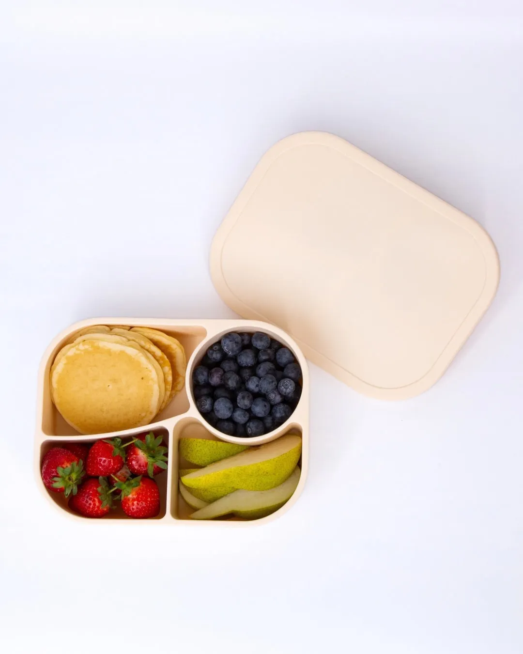 4-Section Bento Lunchbox – Silicone, Leak-Resistant & Kid-Friendly