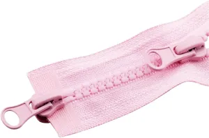 5# Pink Open-end Double Slider Length Zipper Resin Zipper Down Jacket Overcoat Zipper Clothing Accessories, 120cm